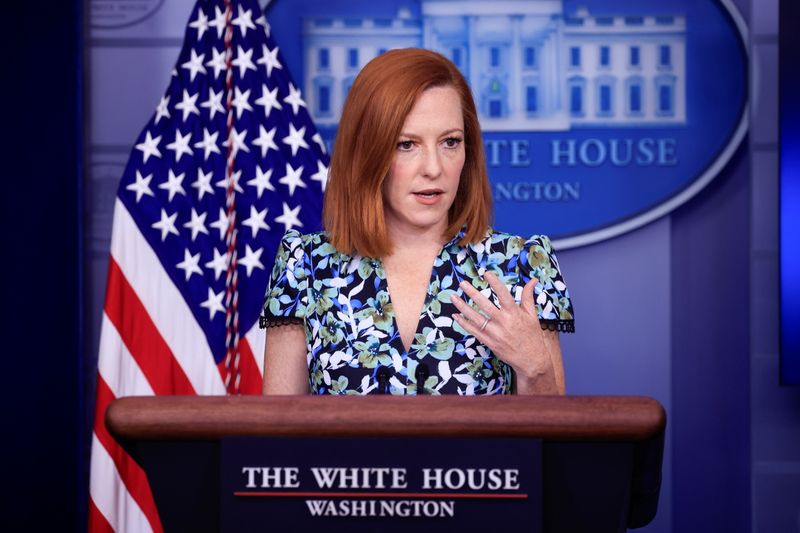 &copy; Reuters. Press Secretary Jen Psaki holds a briefing at the White House