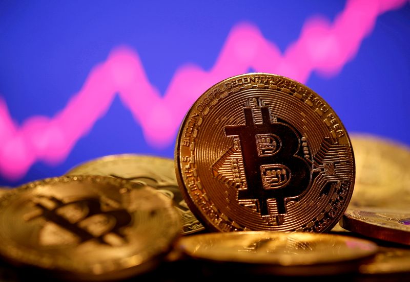 &copy; Reuters. FILE PHOTO: A representation of virtual currency Bitcoin is seen in front of a stock graph in this illustration taken