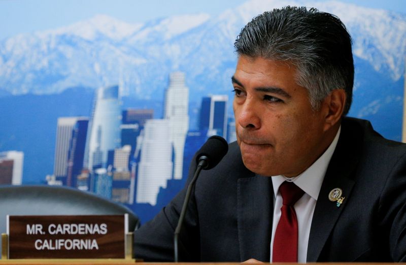 &copy; Reuters. FILE PHOTO: Rep. Cardenas listens as EPA Administrator Pruitt testifies during House Energy and Commerce Subcommittee hearing in Washington