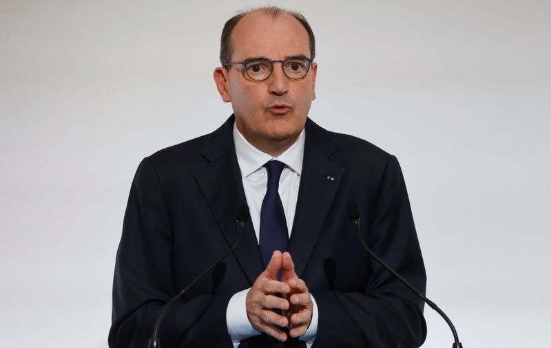 &copy; Reuters. FILE PHOTO: French PM Castex holds news conference on COVID-19 strategy, Paris