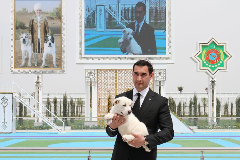 &copy; Reuters. Turkmenistan&apos;s Deputy Prime Minister Serdar Berdymukhamedov takes part in celebrations for the national Turkmen Horse Day and the Turkmen Shepherd Dog Day, near Ashgabat