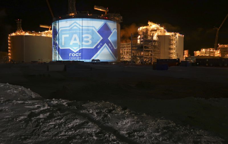 &copy; Reuters. A general view shows the facilities of Yamal LNG, Russia&apos;s second liquefied natural gas plant, which is under construction in the Arctic port of Sabetta
