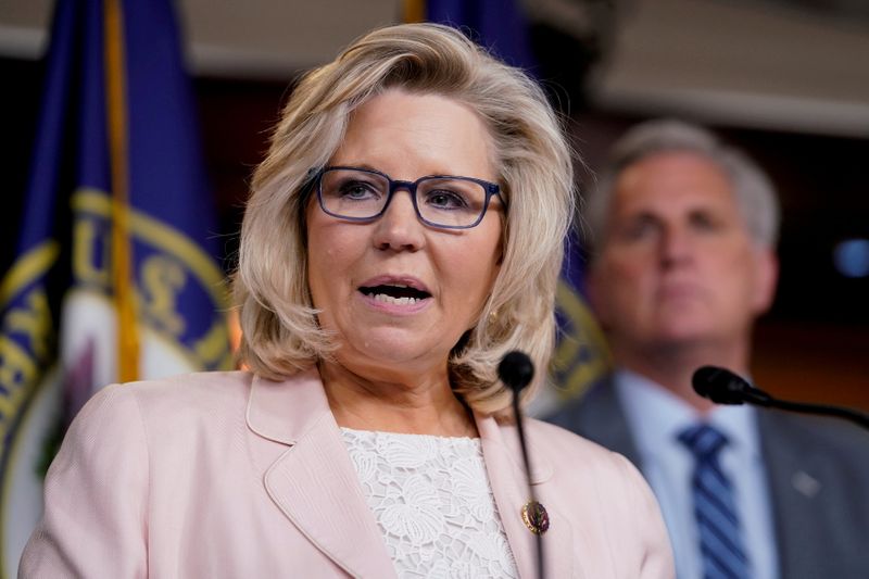 &copy; Reuters. FILE PHOTO: House Republican Conference Chair Liz Cheney speaks at a news conference on Capitol Hill