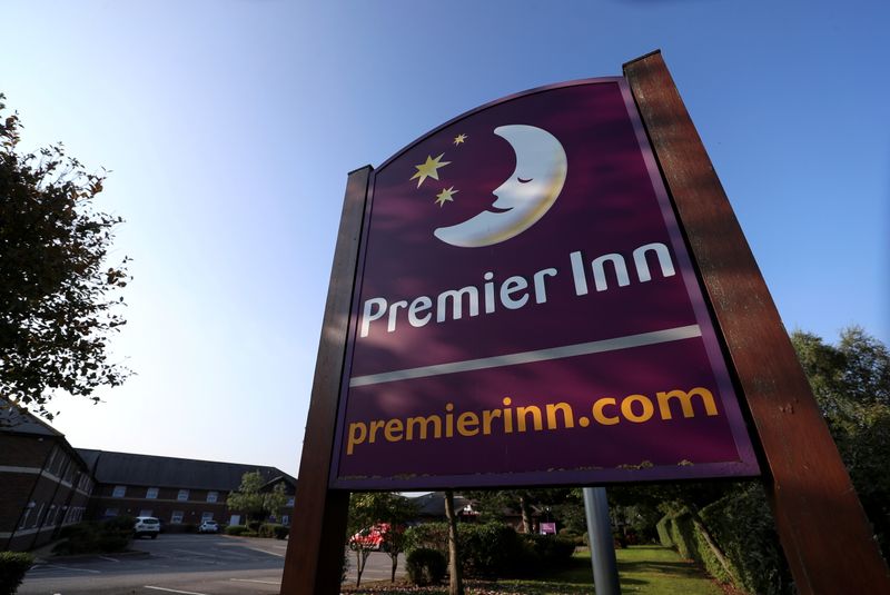 &copy; Reuters. FILE PHOTO: A signage of the Premier Inn Hotel is seen outside the Durham North branch, in County Durham