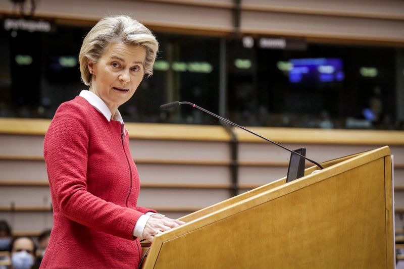 © Reuters. European Parliament holds final debate on EU-UK trade deal
