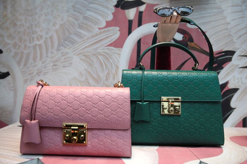&copy; Reuters. FILE PHOTO: Gucci products are displayed in the window of a store on Old Bond Street in London