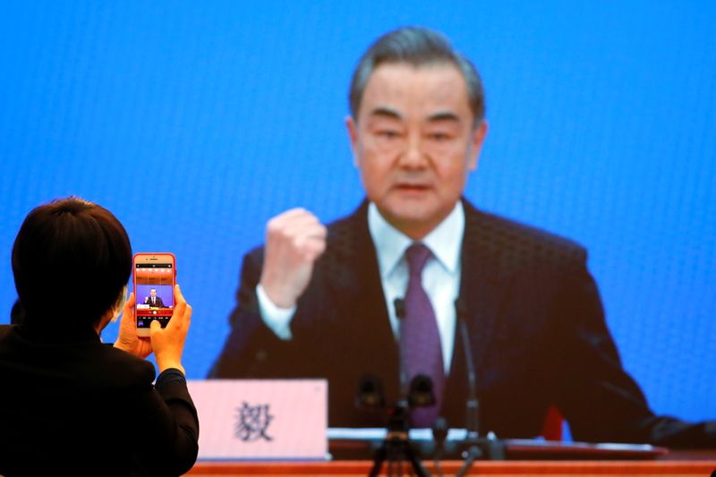 &copy; Reuters. Chinese State Councillor and Foreign Minister Yi attends a news conference in Beijing