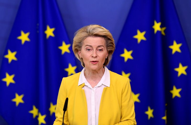 &copy; Reuters. La presidente della Commissione europea Ursula von der Leyen a Bruxelles