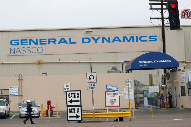 &copy; Reuters. FILE PHOTO: FILE PHOTO: General Dynamics NASSCO ship yard entrance is shown in San Diego, California