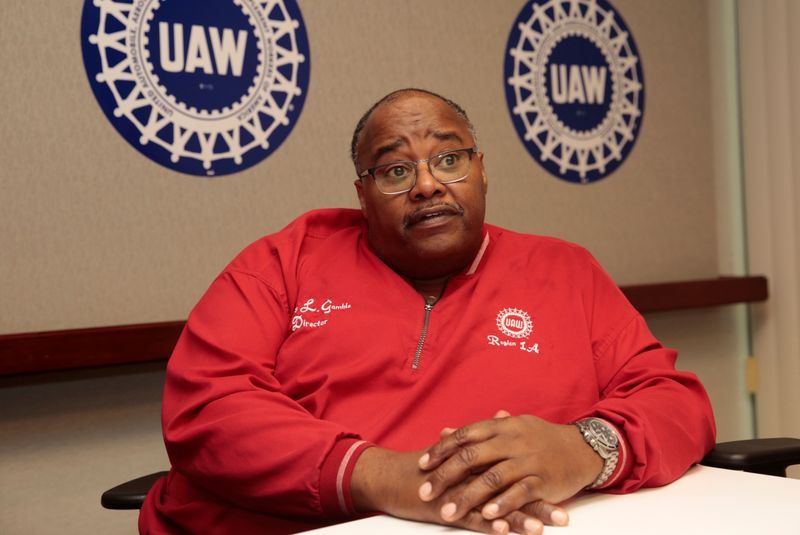 &copy; Reuters. United Auto Workers (UAW) acting president Rory Gamble speaks to Reuters from his office in Southfield, Michigan,