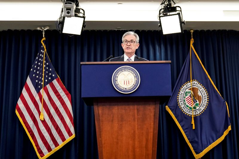 &copy; Reuters. FILE PHOTO: Federal Reserve Chair Jerome Powell holds news conference following the Federal Open Market Committee meeting in Washington