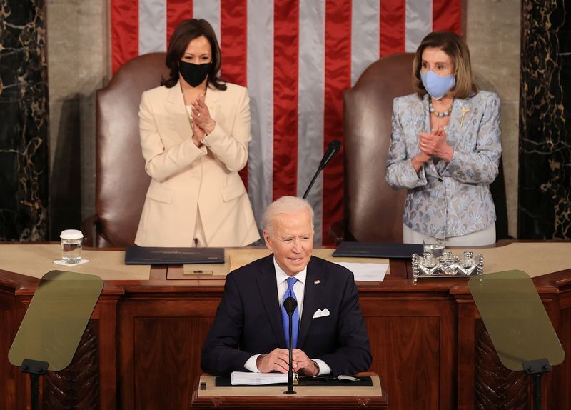 &copy; Reuters. U.S. President Joe Biden&apos;s first address to a joint session of the U.S. Congress in Washington