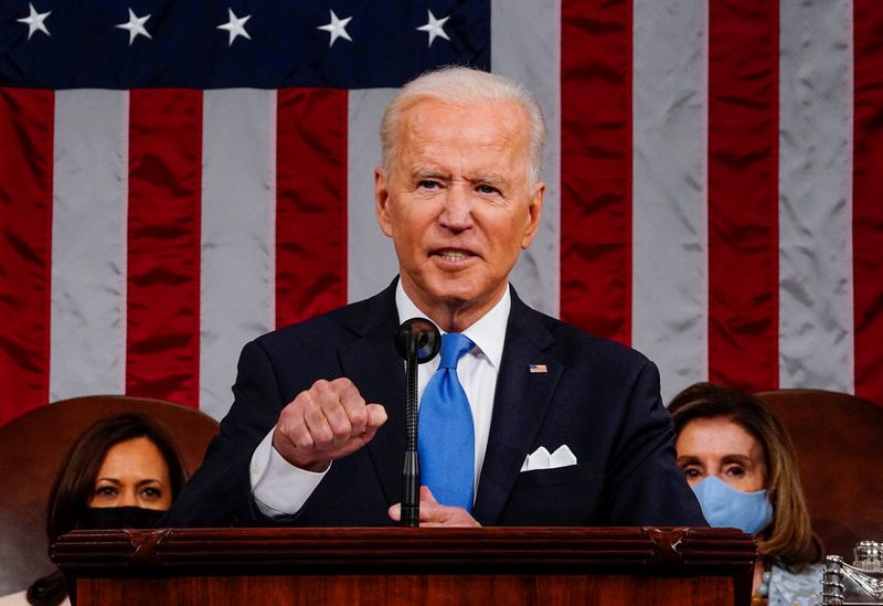 &copy; Reuters. U.S. President Joe Biden&apos;s first address to a joint session of Congress