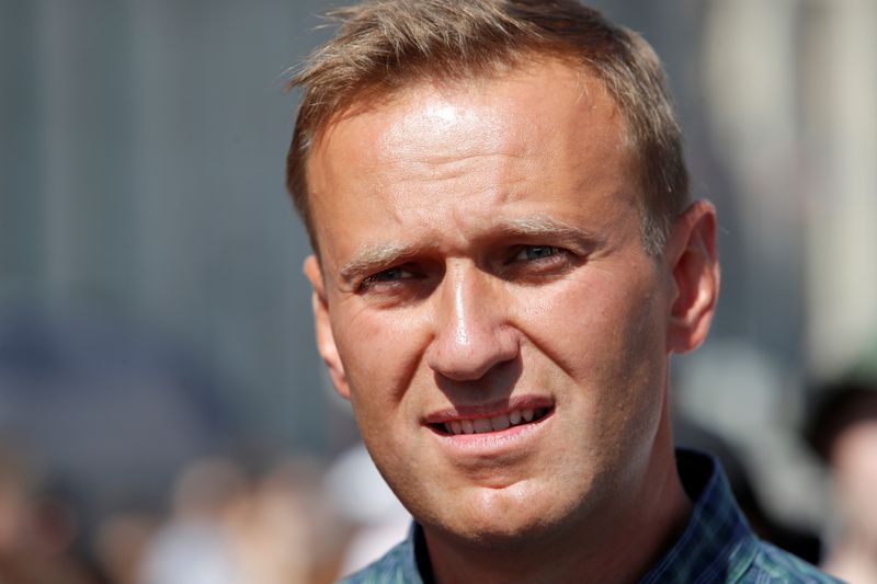 &copy; Reuters. Russian opposition leader Navalny attends a protest over the government&apos;s decision to increase the retirement age in Moscow