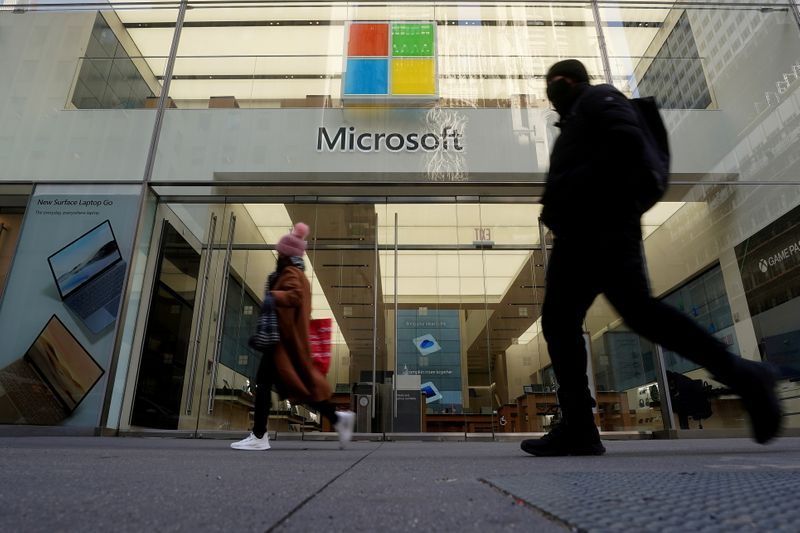 © Reuters. Loja da Microsoft em Nova York, EUA