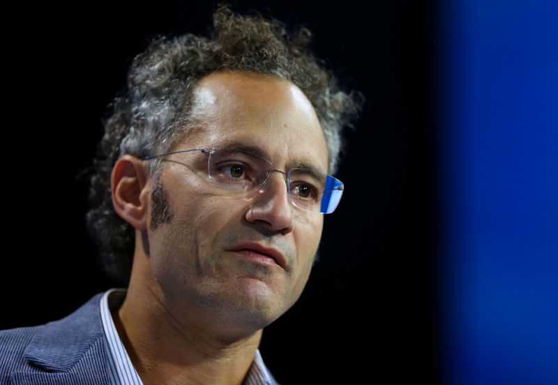 &copy; Reuters. Alex Karp co-founder and CEO of Palantir Technologies speaks at the WSJD Live conference in Laguna Beach