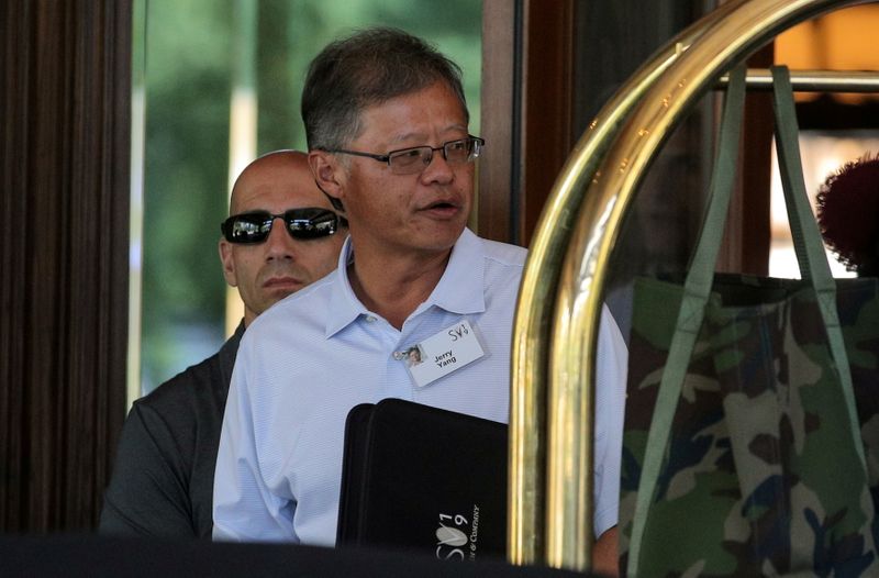 &copy; Reuters. FILE PHOTO: Jerry Yang, co-founder and former CEO of Yahoo! Inc., arrives at the annual Allen and Co. Sun Valley media conference in Sun Valley, Idaho
