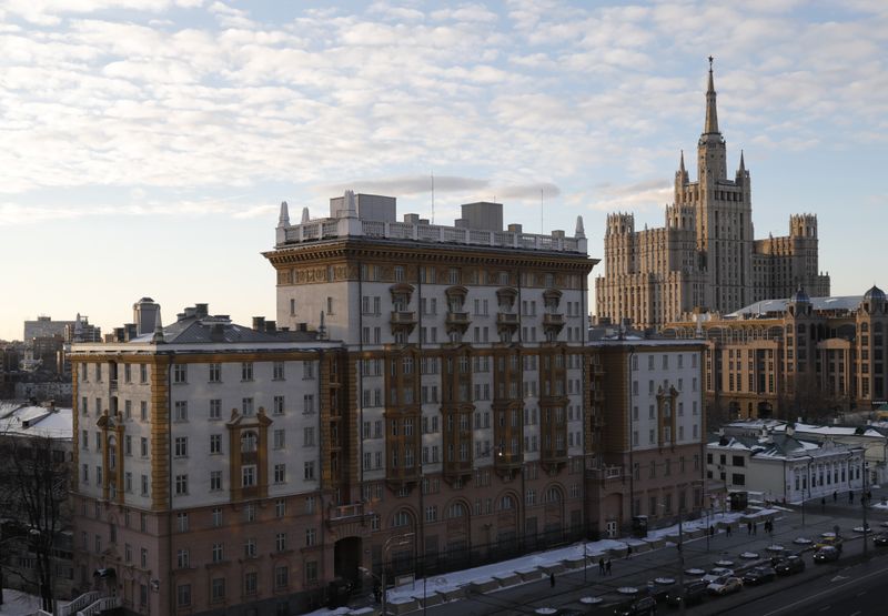 &copy; Reuters. 在モスクワの米大使館、領事業務縮小へ　ロシアが職員数を制限