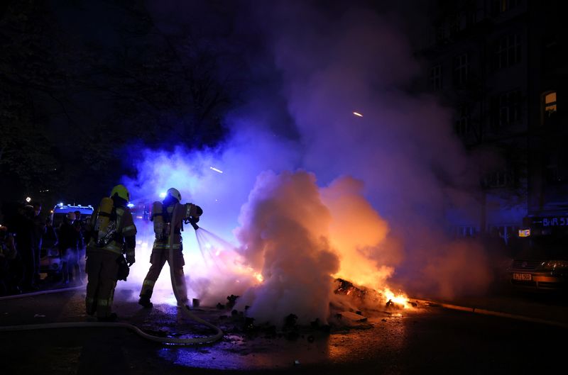 &copy; Reuters. May Day protests in Berlin