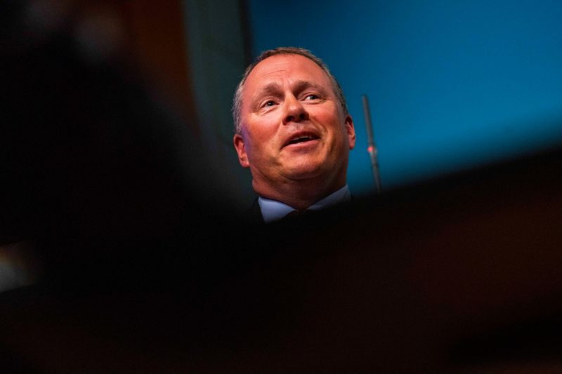 &copy; Reuters. FILE PHOTO: Nicolai Tangen speaks during a press conference, in Oslo