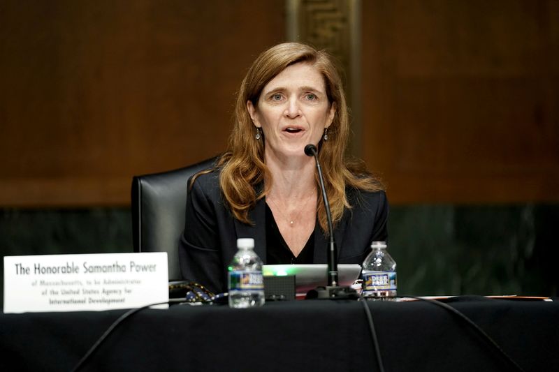 &copy; Reuters. FILE PHOTO: U.S. Senate Foreign Relations Committee confirmation hearing for Samantha Power to lead the U.S. Agency for International Development