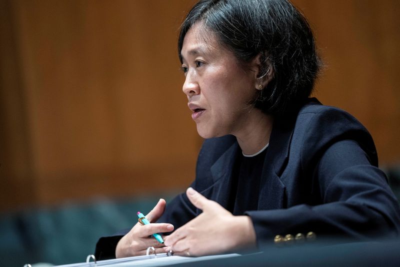 &copy; Reuters. FILE PHOTO: U.S. Trade Representative Katherine Tai testifies before the Senate Appropriations Subcommittee on Commerce, Justice, Science, and Related Agencies during a hearing on the proposed budget for fiscal year 2022 for the Office of the U.S. Trade R