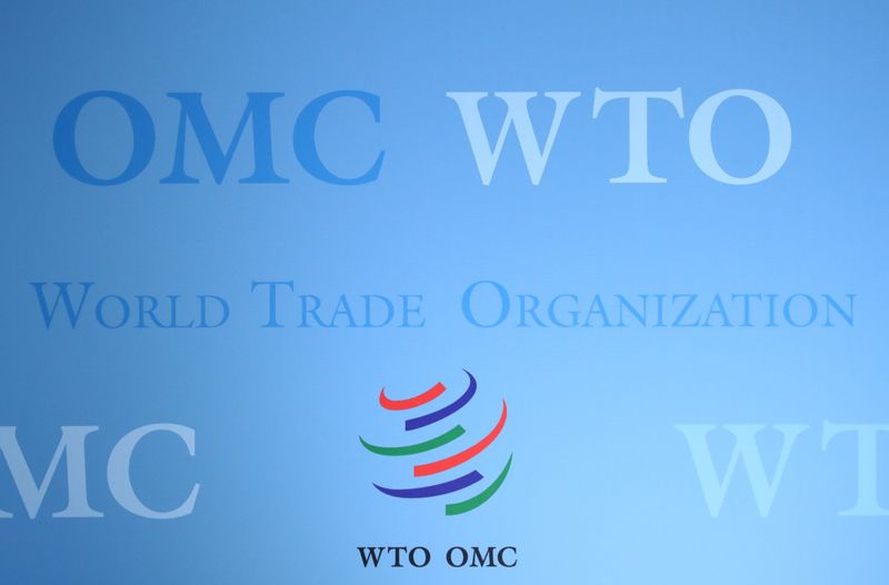 &copy; Reuters. Foto de archivo del logo de la OMC en Ginebra. 
Jul 23, 2020. REUTERS/Denis Balibouse