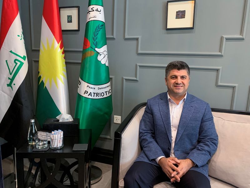 &copy; Reuters. Lahur Talabany, co-leader of the Patriotic Union of Kurdistan party, is seen during an interview with Reuters in Sulaymaniyah