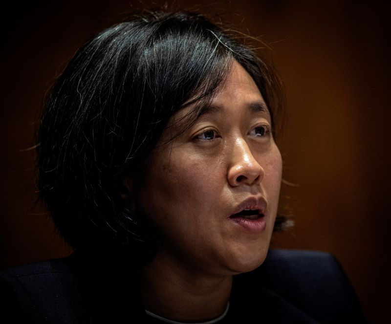 &copy; Reuters. FILE PHOTO: U.S. Trade Representative Katherine Tai testifies before the Senate Appropriations Subcommittee on Commerce, Justice, Science, and Related Agencies during a hearing on the proposed budget for fiscal year 2022 for the Office of the U.S. Trade R