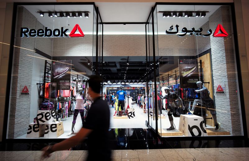 &copy; Reuters. FILE PHOTO: A man walks in front of the Reebok store at Bahrain City Center in Manama, Bahrain September 17, 2017. REUTERS/Hamad I Mohammed/File Photo