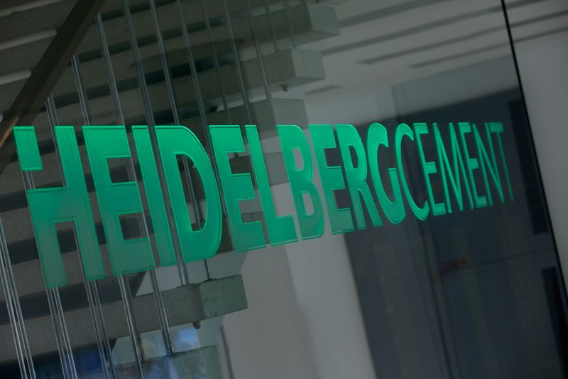 &copy; Reuters. FILE PHOTO: A logo of HeidelbergCement is pictured at their headquarters in Heidelberg, Germany, June 21, 2016. Picture taken June 21, 2016.  REUTERS/Ralph Orlowski/File Photo