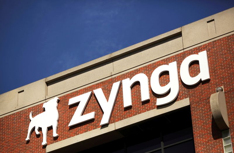 &copy; Reuters. FILE PHOTO: The Zynga logo is pictured at the company&apos;s headquarters in San Francisco