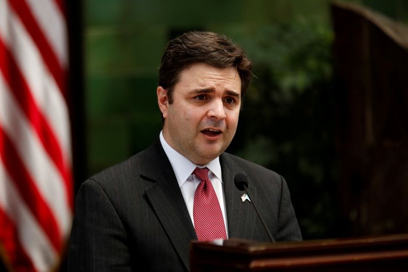 &copy; Reuters. FILE PHOTO: U.S. President Joe Biden&apos;s special envoy for the Northern Triangle Ricardo Zuniga holds a news conference in Guatemala City