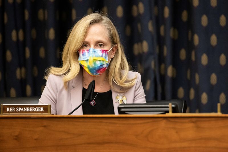 &copy; Reuters. FILE PHOTO: Rep. Abigail Spanberger speaks when U.S. Secretary of State Antony Blinken testifies before the House Committee on Foreign Affairs on The Biden Administration's Priorities for U.S. Foreign Policy on Capitol Hill in Washington, DC., U.S., March