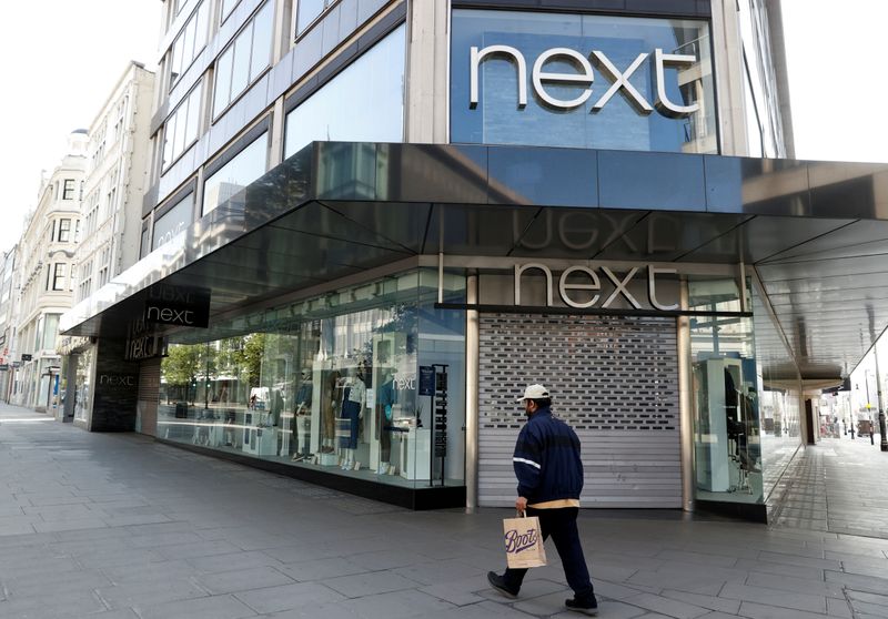 &copy; Reuters. FILE PHOTO: A Next store is pictured on Oxford Street as the spread of coronavirus disease (COVID-19) continues in London, Britain, April 15, 2020. REUTERS/John Sibley 