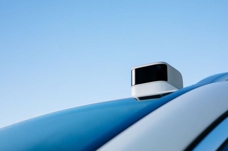 &copy; Reuters. FILE PHOTO: Sensor is seen on a vehicle at Aeva Inc, a Mountain View, California-based startup that makes lidar sensors to help self-driving vehicles see the road in an undated handout photo provided September 4, 2020. Courtesy of Aeva Inc/Handout via REU