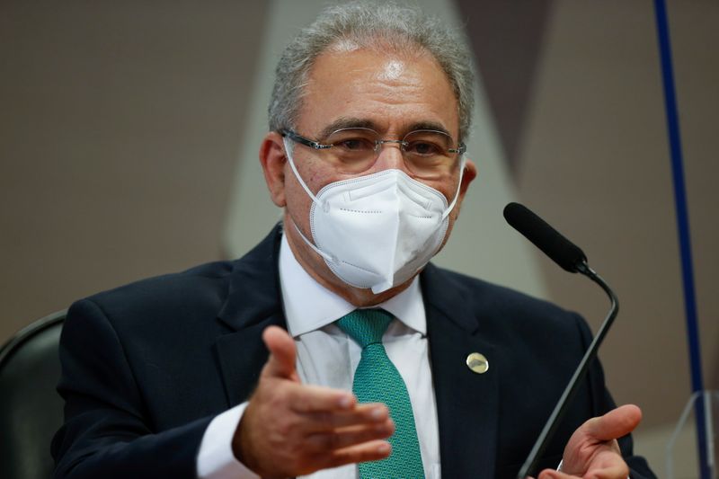 &copy; Reuters. Ministro da Saúde, Marcelo Queiroga, em depoimento à CPI da Covid em Brasília
06/05/2021 REUTERS/Adriano Machado