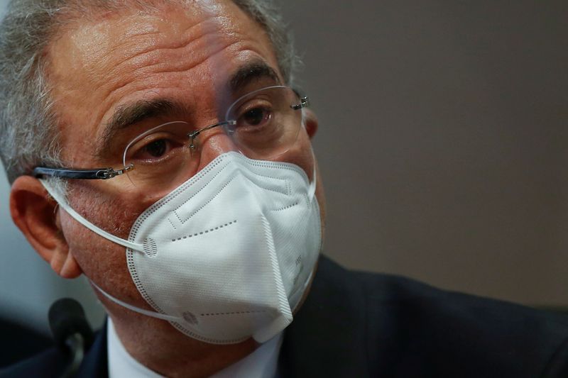 &copy; Reuters. Ministro da Saúde, Marcelo Queiroga, na CPI da Covid no Senado
06/05/2021
REUTERS/Adriano Machado