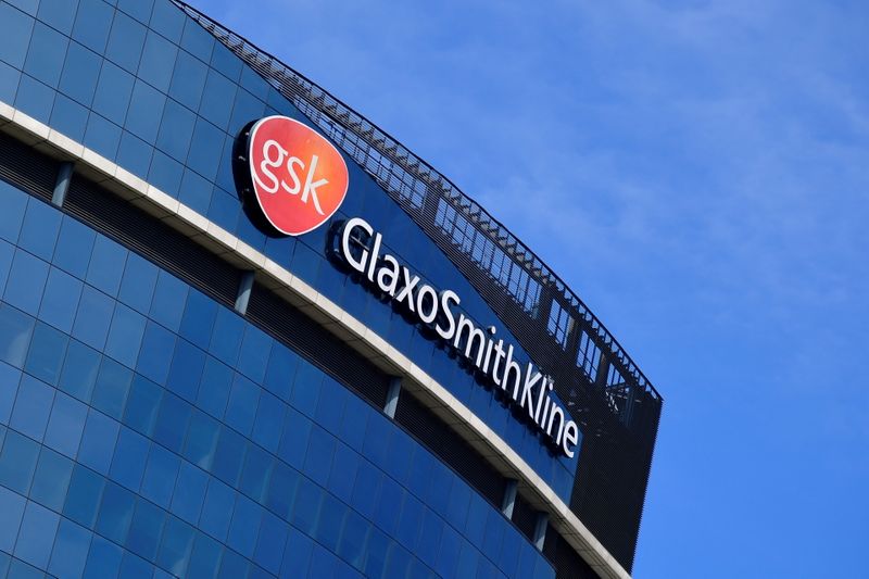 &copy; Reuters. FILE PHOTO: A general view outside the Glaxo Smith Kline pharmaceutical company headquarters in West London following the outbreak of the coronavirus disease (COVID-19), London, Britain, May 5, 2020. REUTERS/Toby Melville/File Photo
