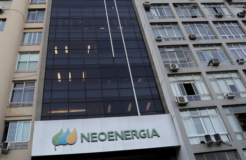 &copy; Reuters. The facade of Neoenergia NEOE3.SA energy company headquarters is pictured in Rio de Janeiro, Brazil July 24, 2019. REUTERS/Ricardo Moraes