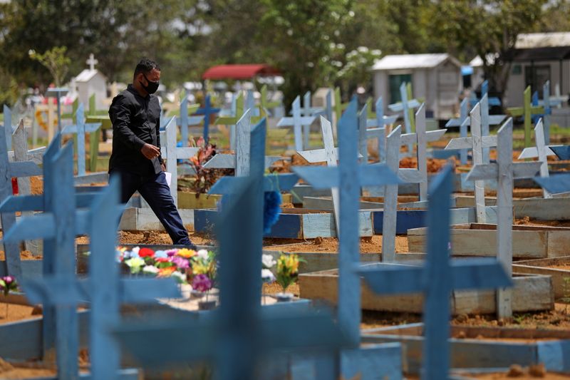 &copy; Reuters. Cemitério em Manaus (AM) em meio à pandemia de coronavírus 
07/05/2021
REUTERS/Bruno Kelly