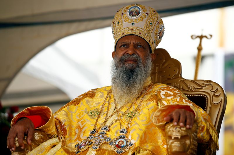 &copy; Reuters. FILE PHOTO: Abune Mathias, Patriarch of Ethiopian Orthodox Church attends the Meskel Festival to commemorate the discovery of the true cross on which Jesus Christ was crucified on, at the Meskel Square in Ethiopia&apos;s capital Addis Ababa