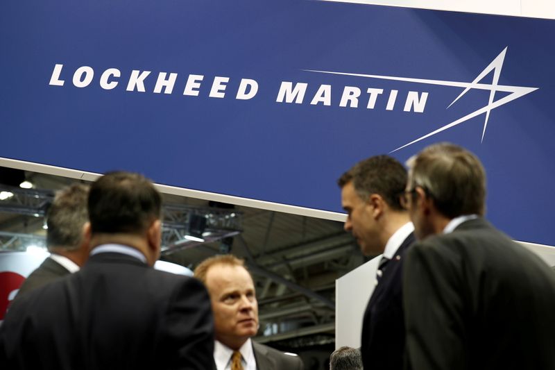 &copy; Reuters. FILE PHOTO: FILE PHOTO: The logo of Lockheed Martin is seen at Euronaval, the world naval defence exhibition in Le Bourget near Paris, France, October 23, 2018. REUTERS/Benoit Tessier/File Photo  GLOBAL BUSINESS WEEK AHEAD/File Photo