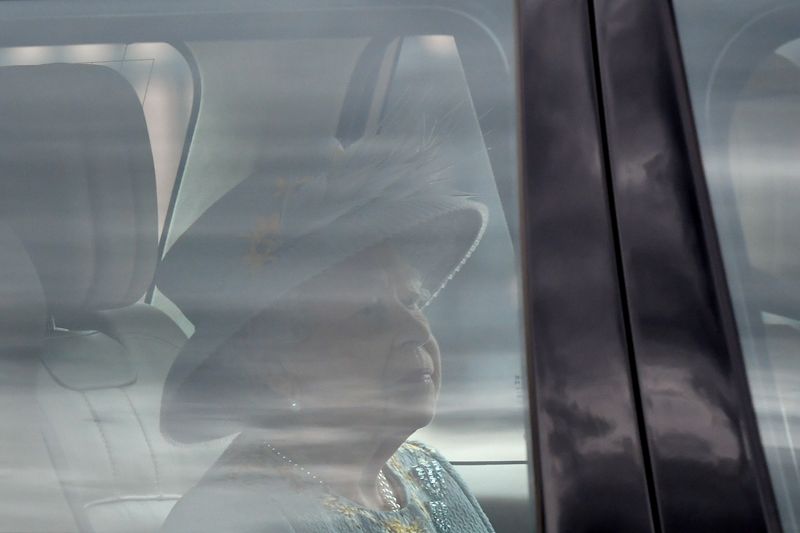 &copy; Reuters. Britain's Queen Elizabeth leaves Buckingham Palace for the State Opening of Parliament at the Palace of Westminster, where a scaled-back ceremony will take place amid the coronavirus disease (COVID-19) restrictions, in London, Britain, May 11, 2021. REUTE