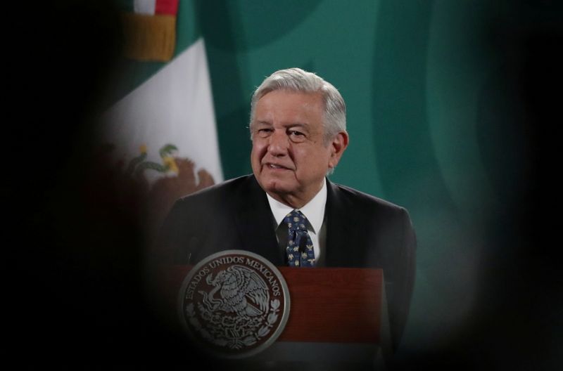 &copy; Reuters. FILE PHOTO: Mexico's President Andres Manuel Lopez Obrador holds a news conference at the National Palace in Mexico City, Mexico, May 5, 2021. REUTERS/Henry Romero/File Photo
