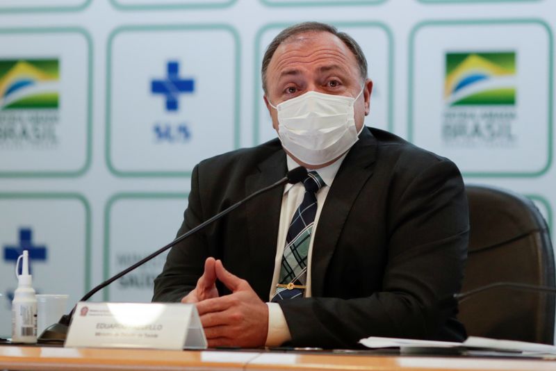 &copy; Reuters. Eduardo Pazuello durante entrevista coletiva em Brasília
15/03/2021 REUTERS/Ueslei Marcelino