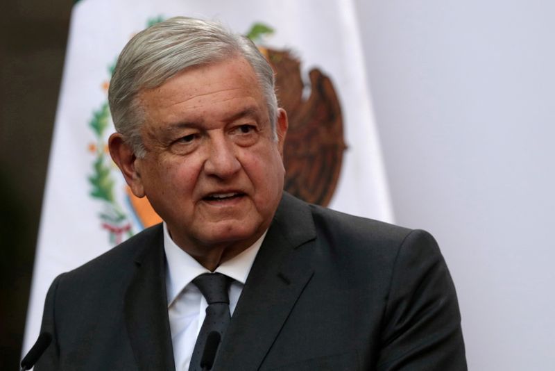 &copy; Reuters. FILE PHOTO: Mexico's President Andres Manuel Lopez Obrador addresses to the nation on his second anniversary as the President of Mexico, at the National Palace in Mexico City, Mexico, December 1, 2020.  REUTERS/Henry Romero/File Photo