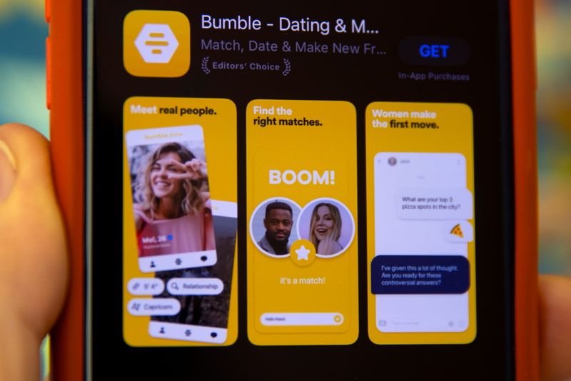 &copy; Reuters. The Bumble Inc. (BMBL) app is shown on an Apple iPhone in this photo illustration