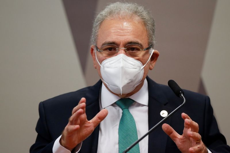 &copy; Reuters. Ministro da Saúde, Marcelo Queiroga, na CPI da Covid no Senado
06/05/2021
REUTERS/Adriano Machado