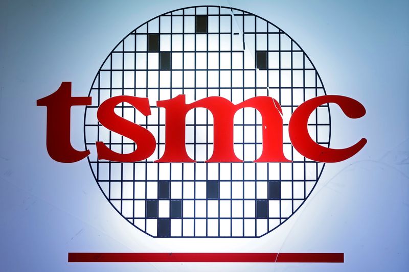 &copy; Reuters. FILE PHOTO: The logo of Taiwan Semiconductor Manufacturing Company (TSMC) is seen during an investors&apos; conference in Taipei